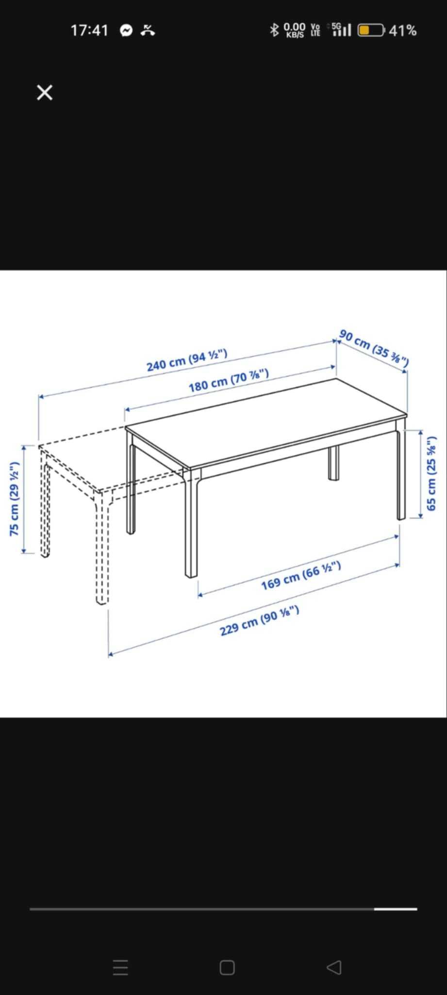 Stół rozkładany kolor biały IKEA