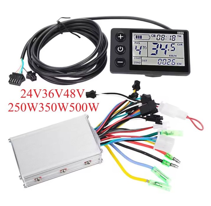 Контроллер с дисплеем S866  для електровелосипеда мопеда 350W, 500W