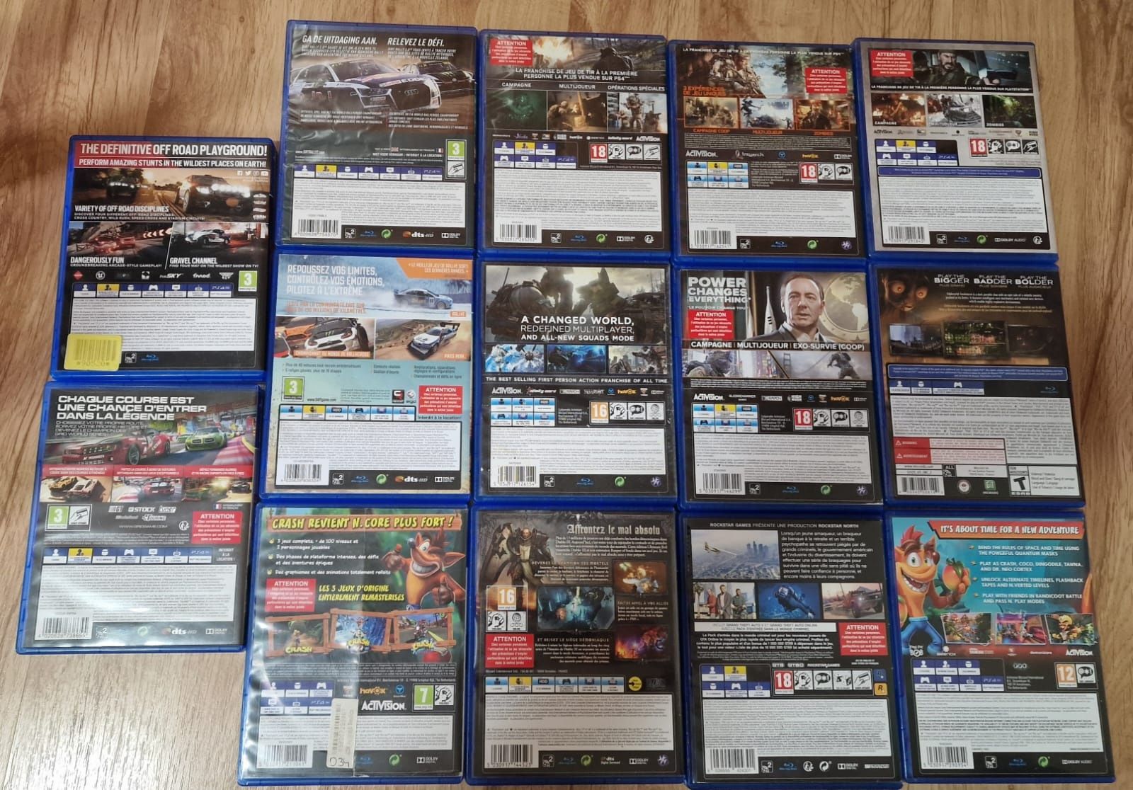 Gry ps4 ( dirt, Call od duty, crash)