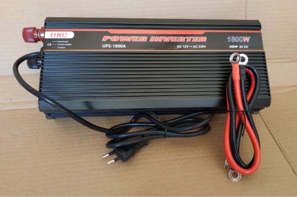 перетворювач напруги UKC AC/DC UPS 1800W, 12V 220V інвертор для дому