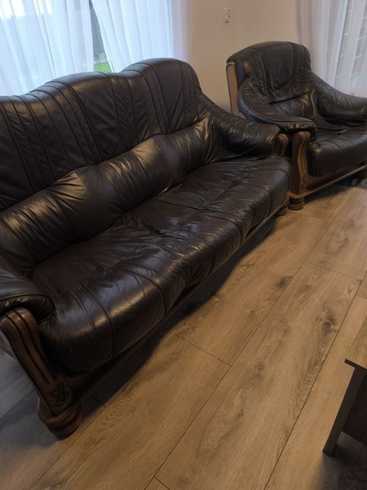 Sofa+fotel (skóra)