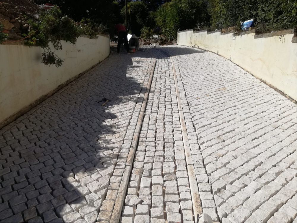 Calcadas lancil pave muto pedra