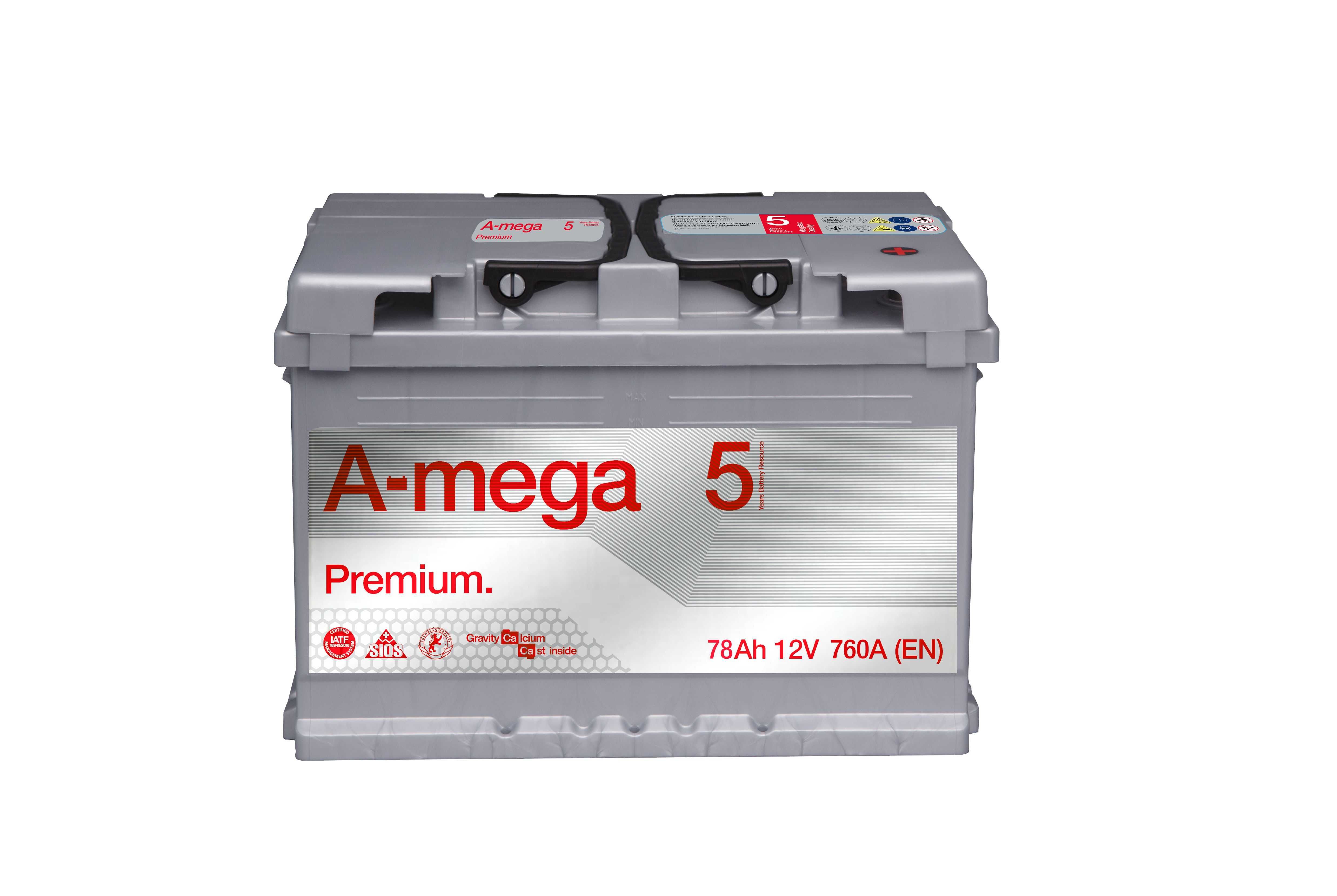 Akumulator Amega 78 Ah 760 A (EN) PREMIUM M5 + GRATIS ZA 50ZŁ