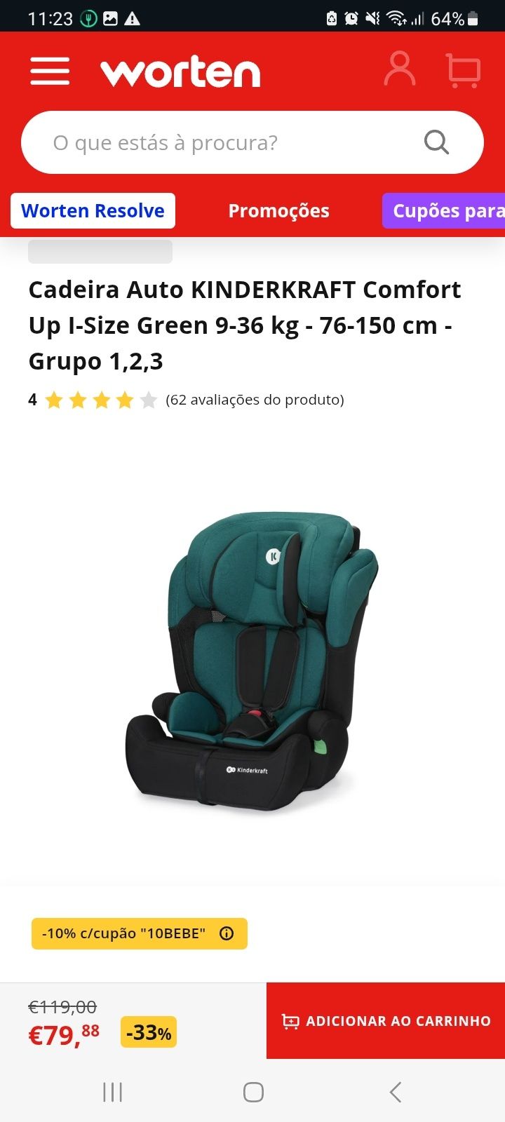Cadeira Auto Infantil Kinderkraft comfort up