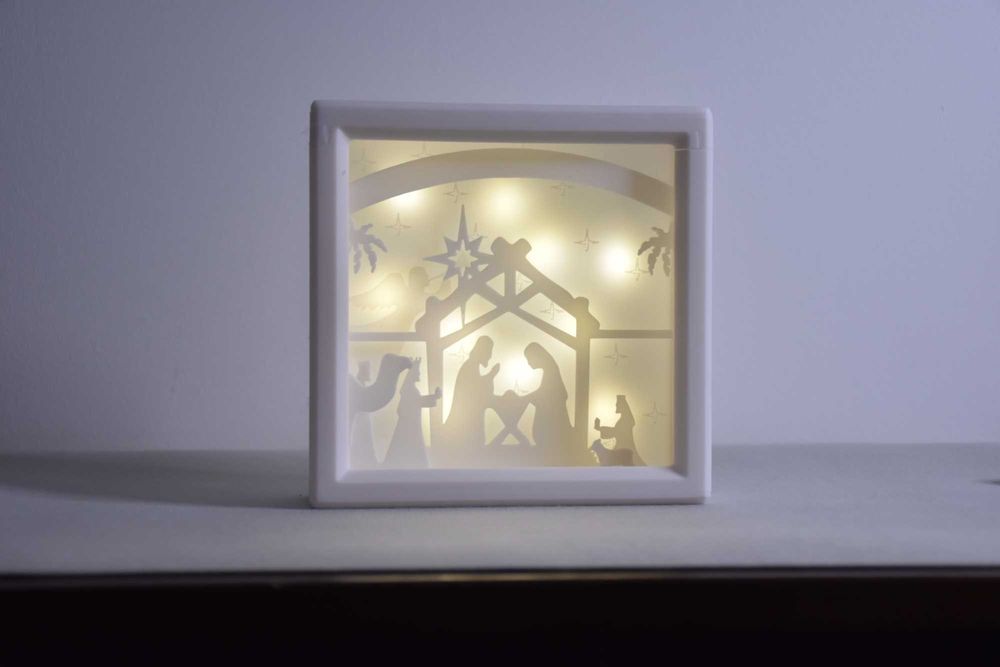 Caixa de luz de Natal de presépios com Jesus, com RGB ou cor branca