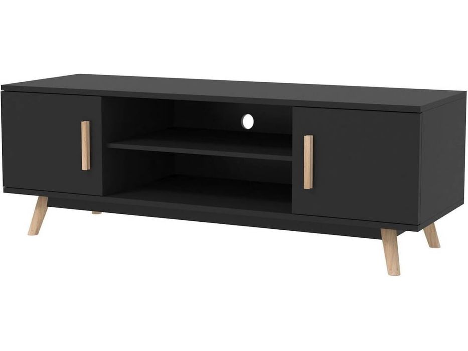 Móvel de TV (120 x 40 x 45 cm - Madeira - Preto)