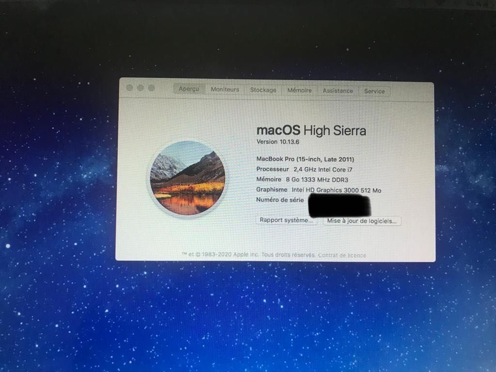 MacBook Pro 15 I7  (Late 2011)