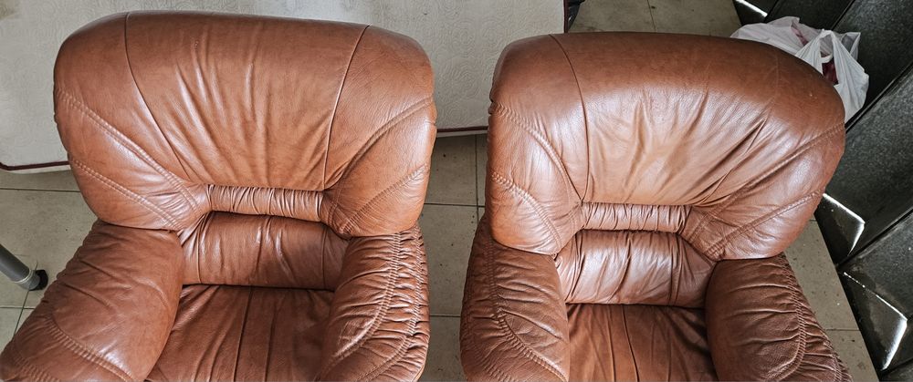 Sofa de pele 3l+1l+1l