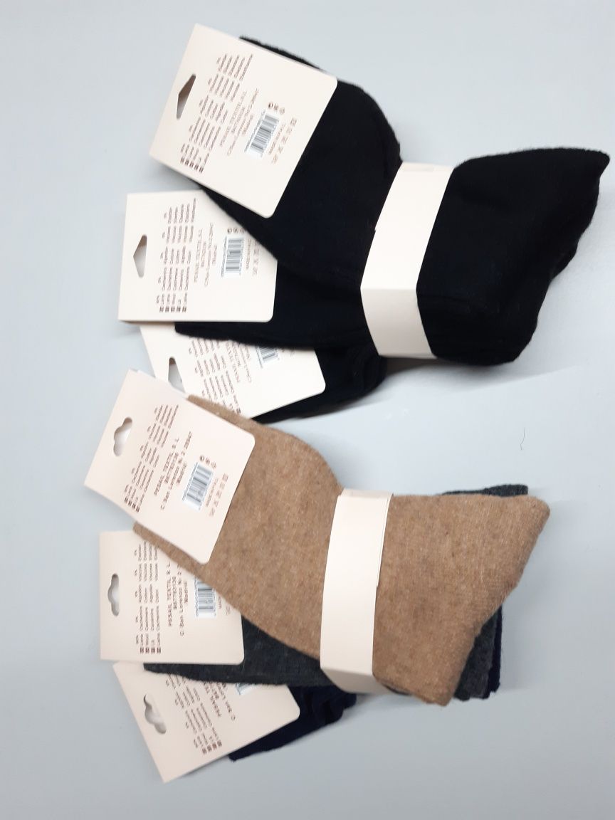 6 pares de meias novas em lã, tamanho 35-40