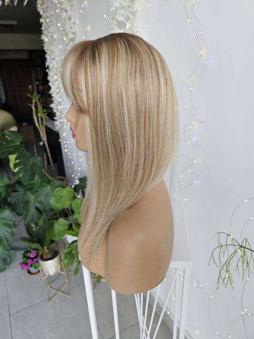 Topper Karina włosy naturalne mix blond z refleksami mikroskóra