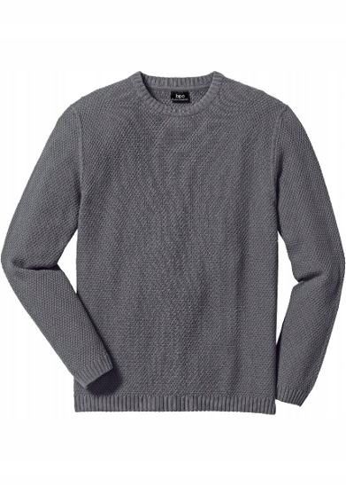 B.P.C Męski sweter regular fit szary ^S