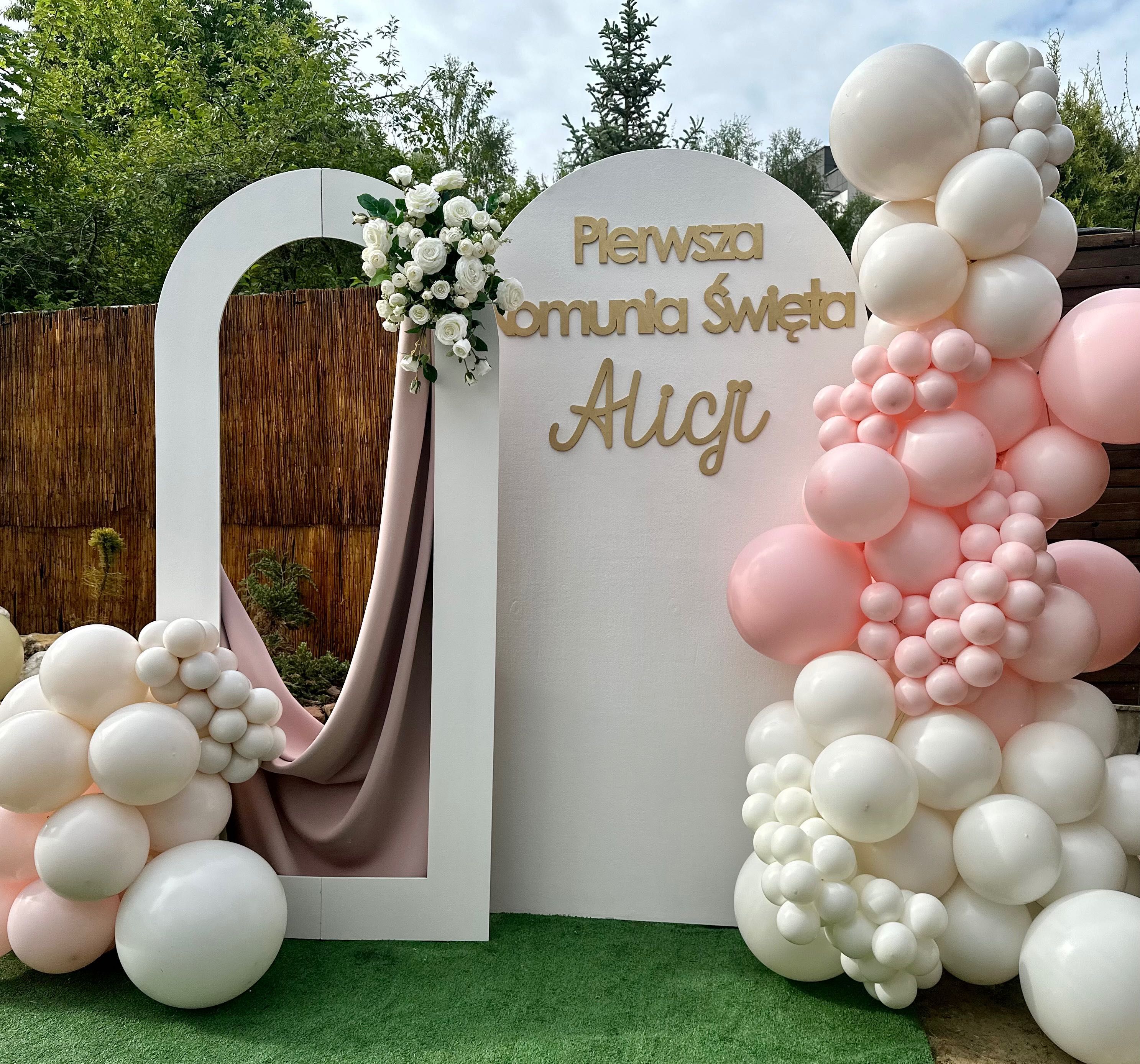 Balony Dekoracje Ścianki Komunia Urodziny Baby Shower Przyjęcie