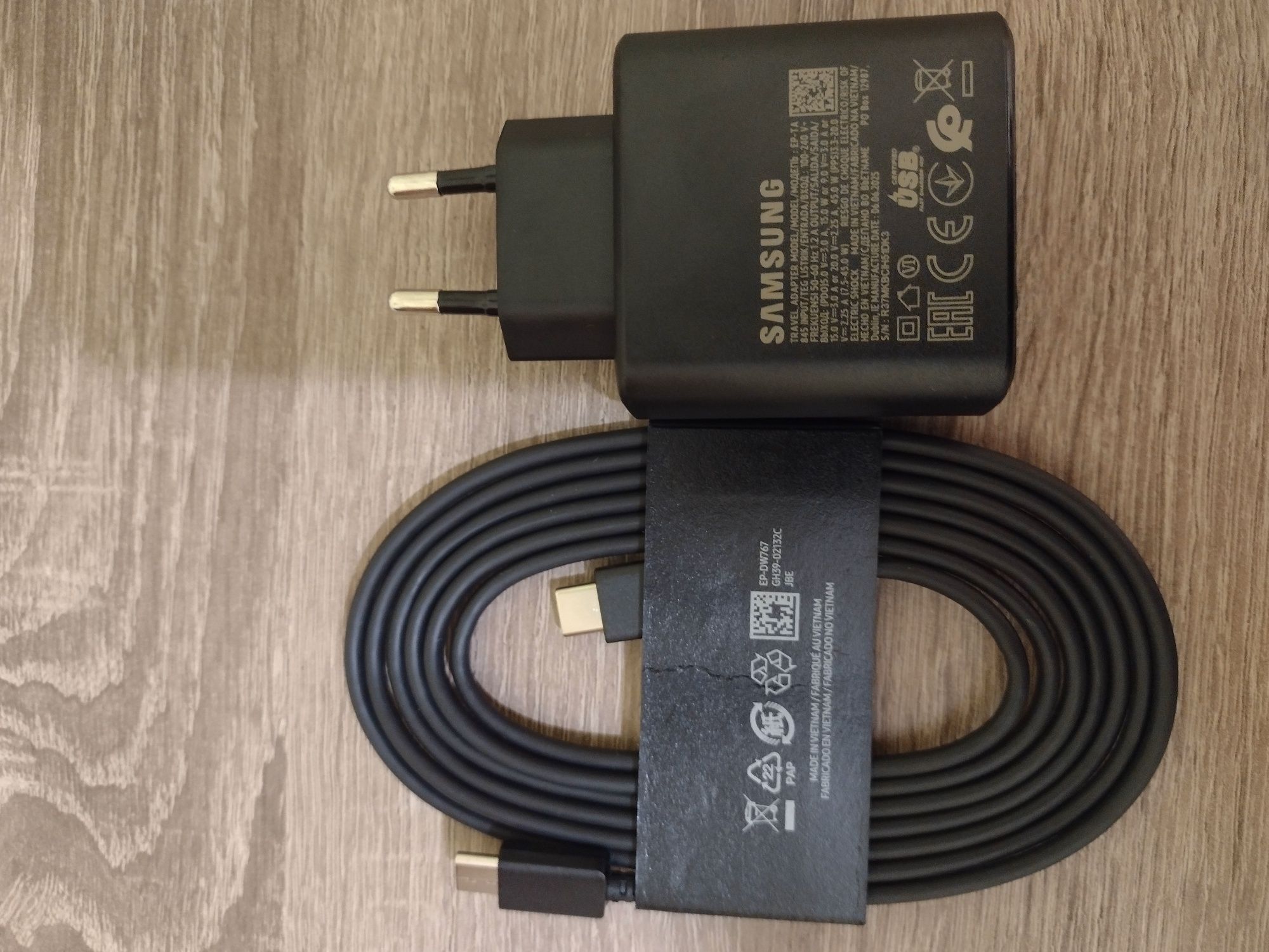 Швидкісна зарядка 45w Samsung PD кабель 1.8м . type C. Original