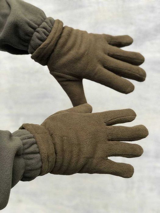 Армійські чоловічі зимові рукавиці олива / піксель двошарові флісові