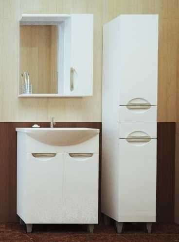 Зеркало Грация со шкафом, пеналом, тумбой 50, 55, 60 см в ванную.