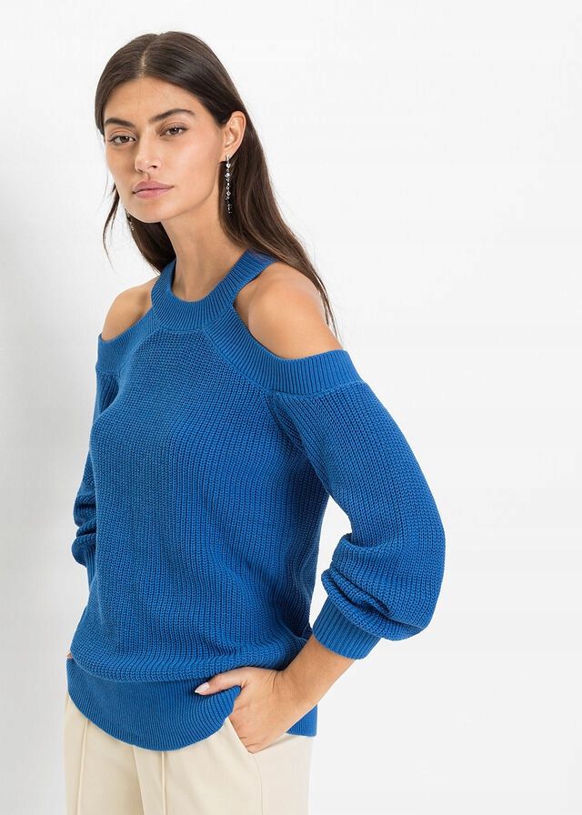 B.P.C sweter odkryte ramiona szafirowy 48/50.