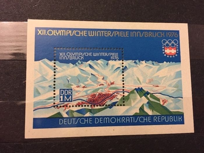 znaczki DDR Olimpiada Zimowa Insbruck 1976