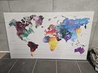 Obraz mapa świata kolorowa 118x70cm