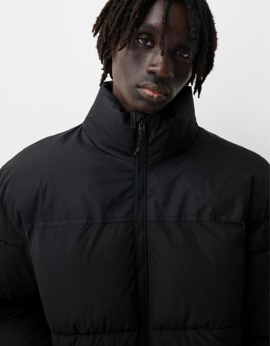 Куртка Bershka Puffer Jacket (S) чорна чоловіча пуховик