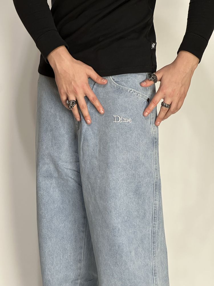 Dime baggy jeans faded sk8 джинси голубые синие джинсы сині голубі М Л