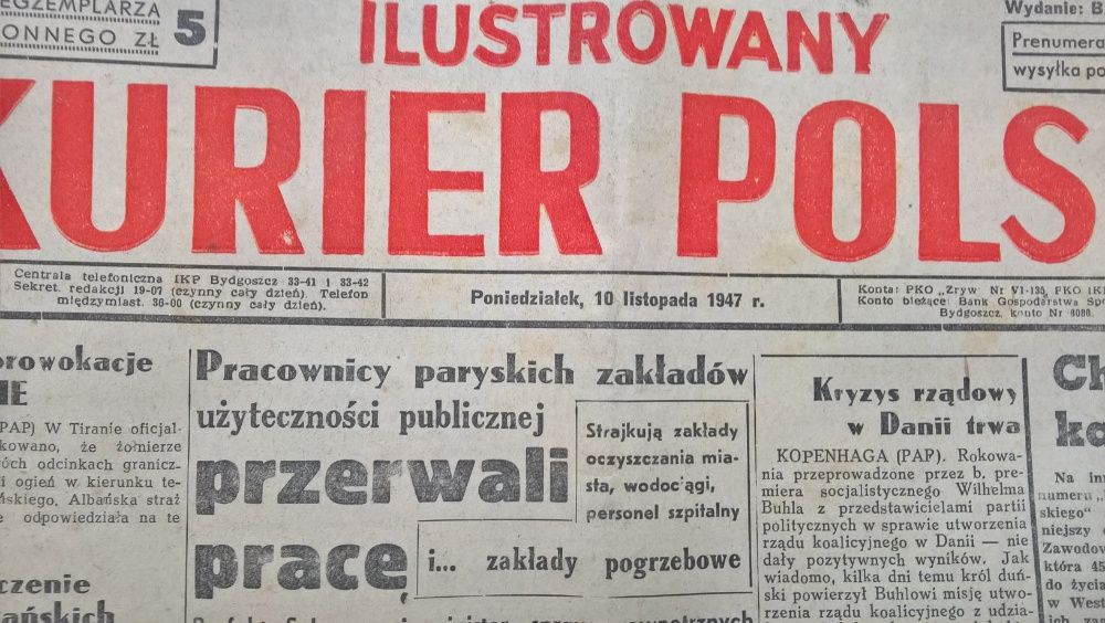 PRL-1947 r Kurier Polski Ilustrowany z 10 listopad/oryginał/