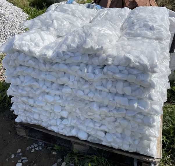Grecki Otoczak Biały Marmur Grys Worki Opaska Rabata Donice Akwarium