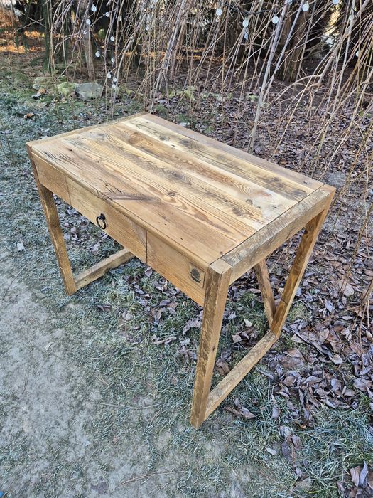 Biurko loft, rustykalne, boho, vintage, retro, stare drewno