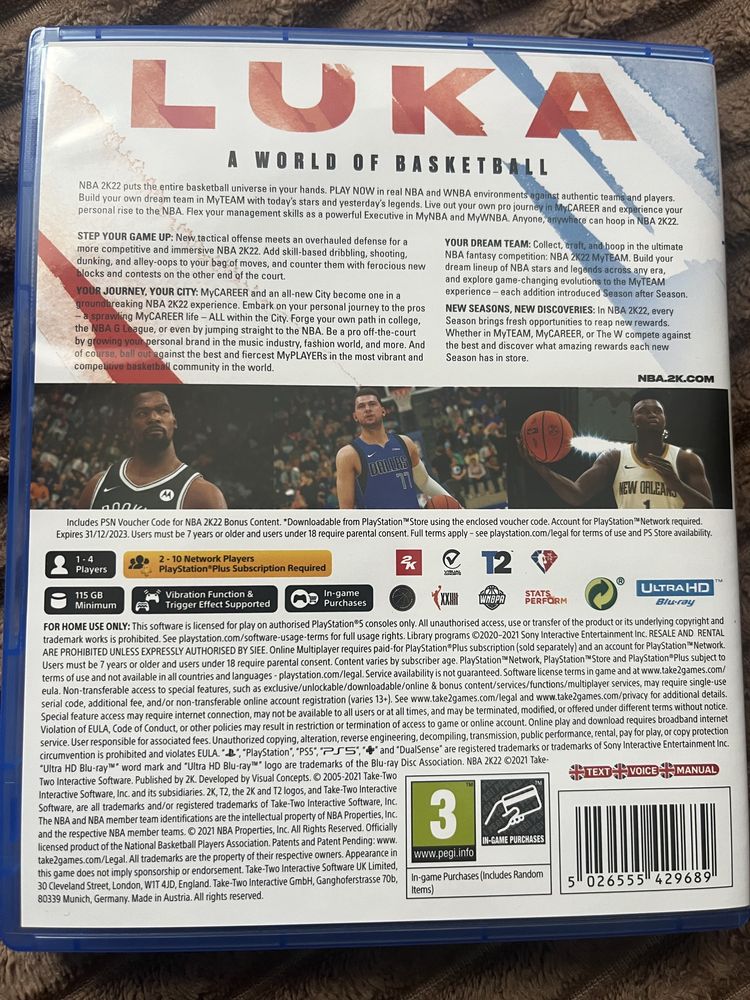 Гра NBA 2K22 для PS5