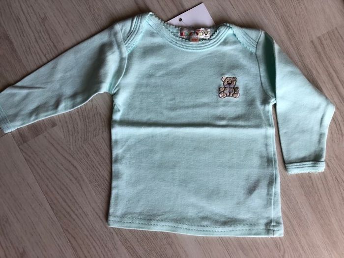 Camisola interior menina verde água - 12m!