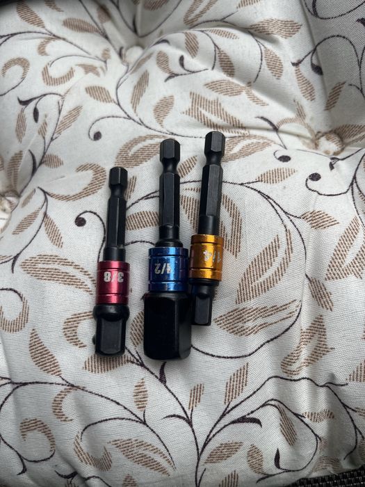 набор 3шт наконечники гайковерта шуруповерта ударні 1/4 3/8 1/2