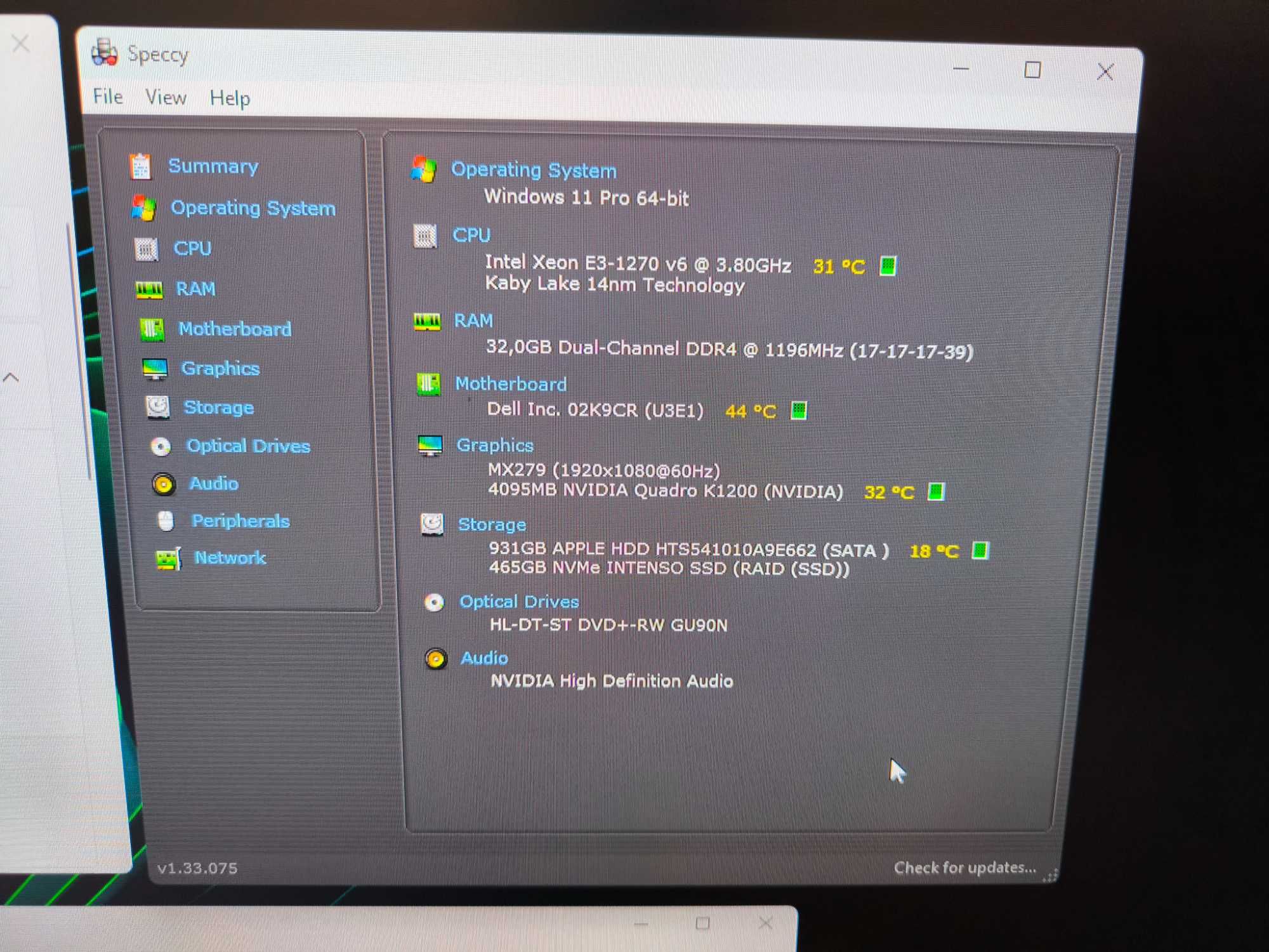Workstation Dell Precision 3420 Xeon E3 / 32GB DDR4 / SSD nvme 500GB