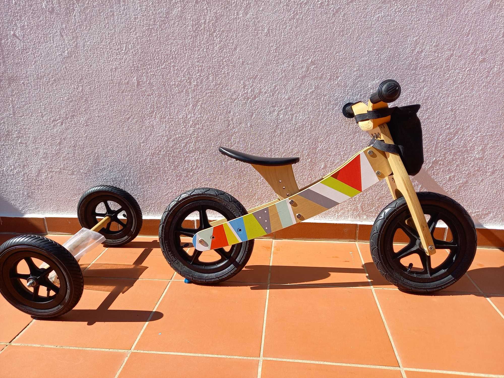 Bicicleta Equilíbrio Twist Mosaic Preto 2 Em 1 Madeira para crianças
