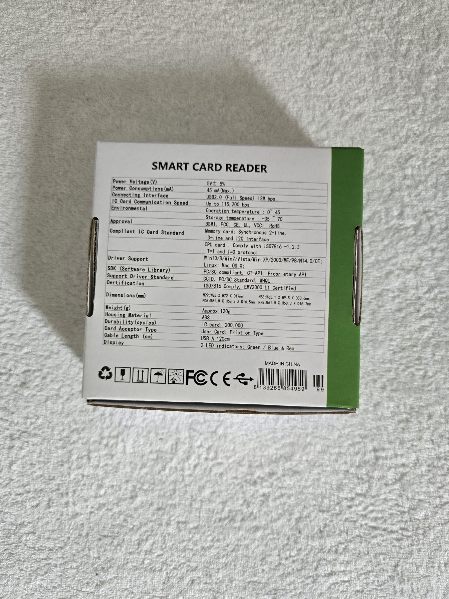 Czytnik kart chipowych USB SMART CARD Kart Kierowców