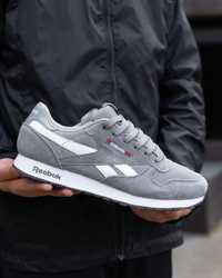 Мужские кроссовки Рибок Reebok Classic Leather Grey White