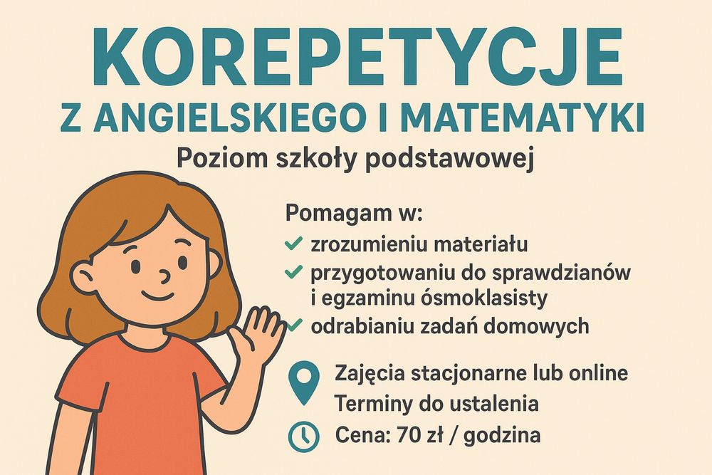 Korepetycje z matematyki j jezyka angielskiego