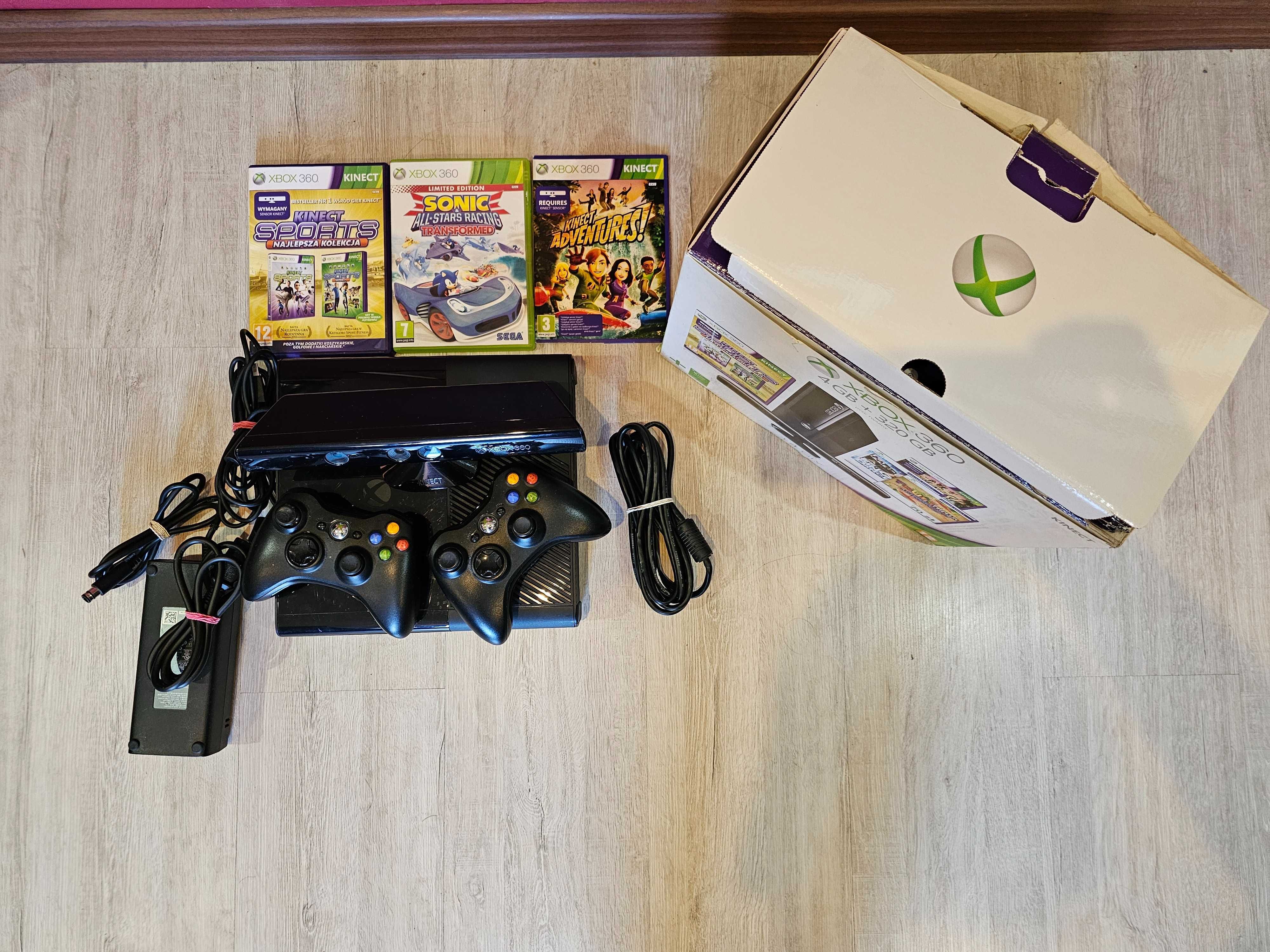 Xbox E RGH 926GB 2 pady kinect, hdmi pudełko 119 gier gotowy do gry