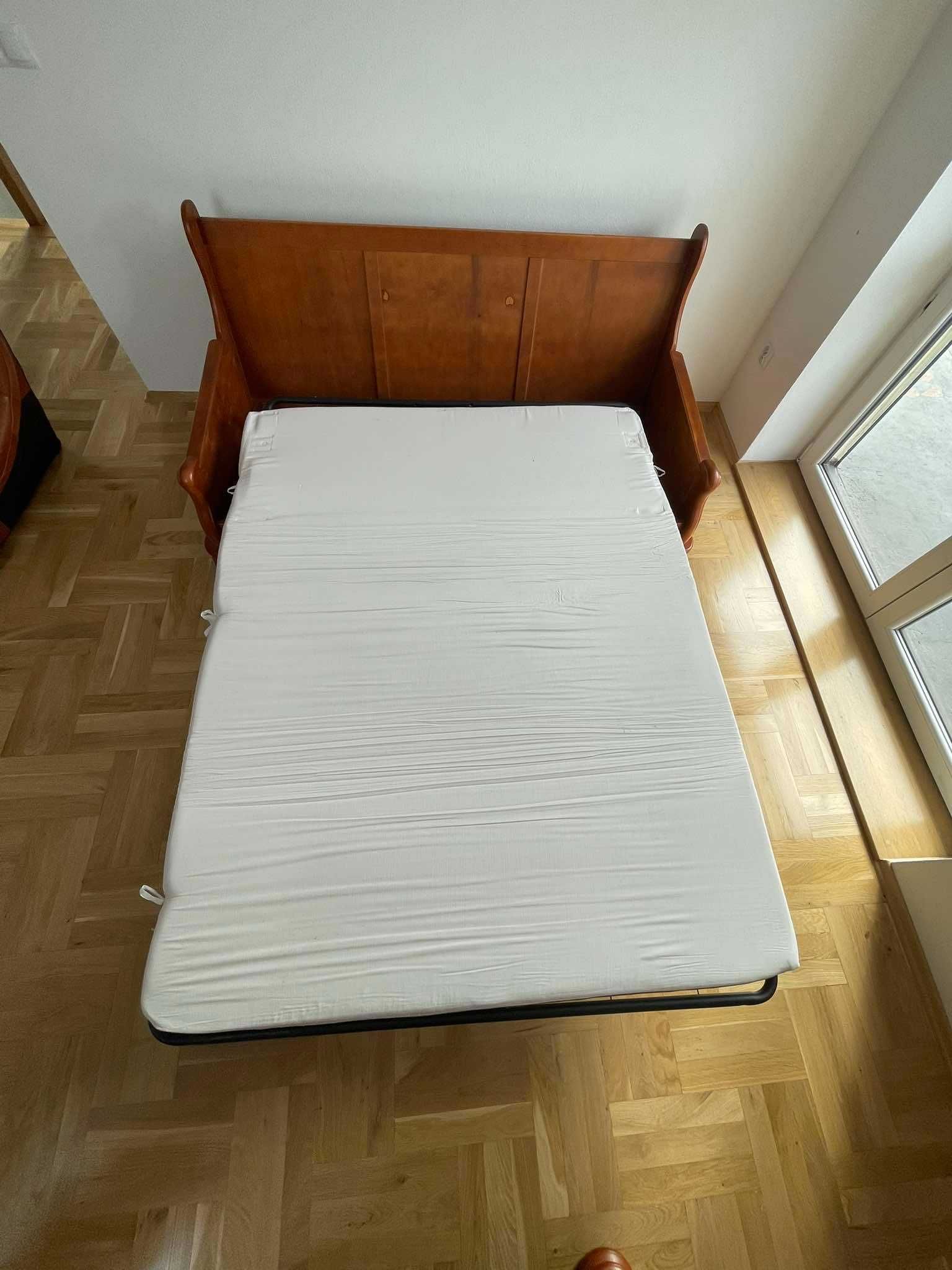 Zestaw wypoczynkowy retro - sofa z funkcją spania + 2 fotele + stolik