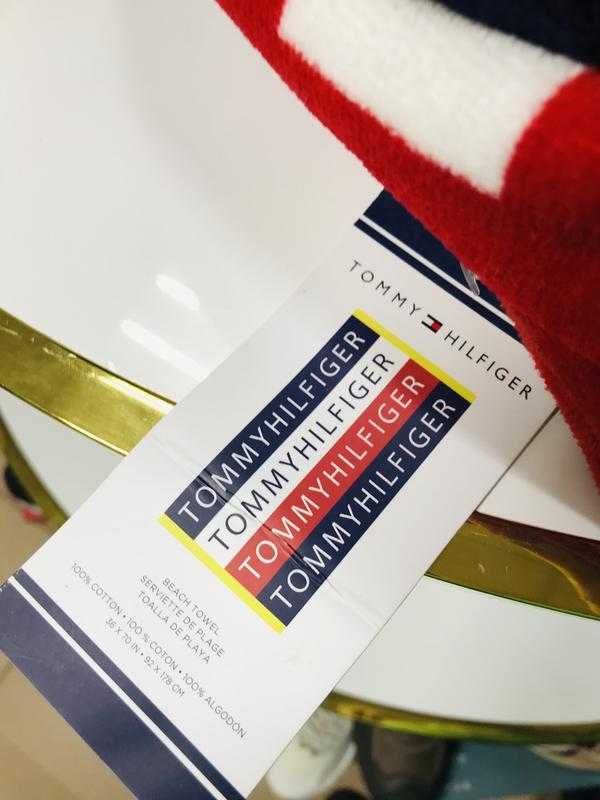 Рушник банний для сауни пляжний 92 см × 178 см tommy hilfiger
