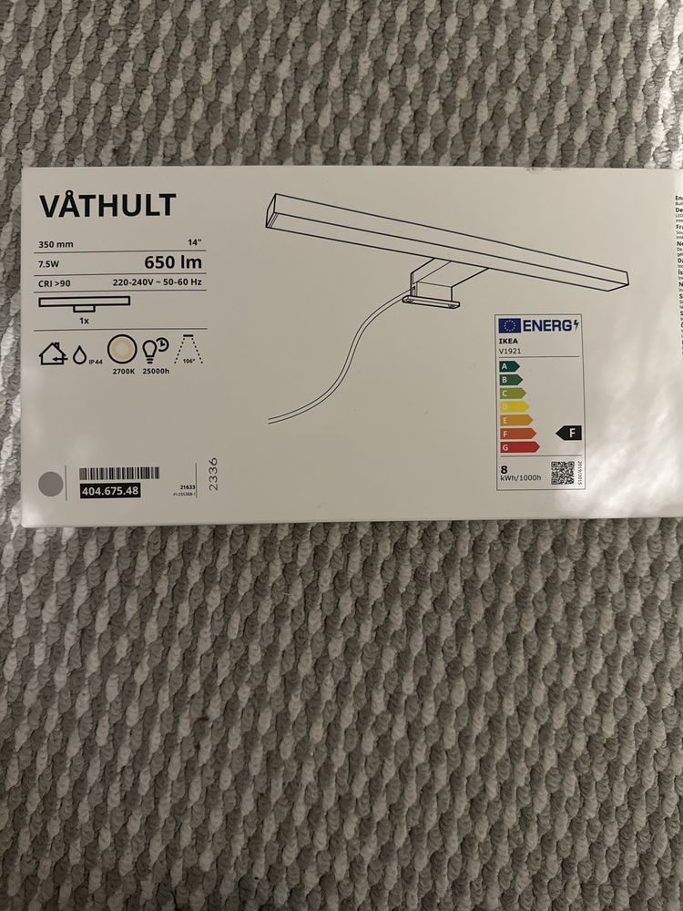 Ikea VÅTHULT oswietlenie lustra led 350mm