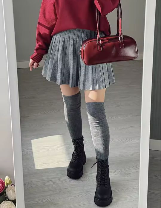 Юбка теннисная мини плиссированная юбка плиссе теплая серая