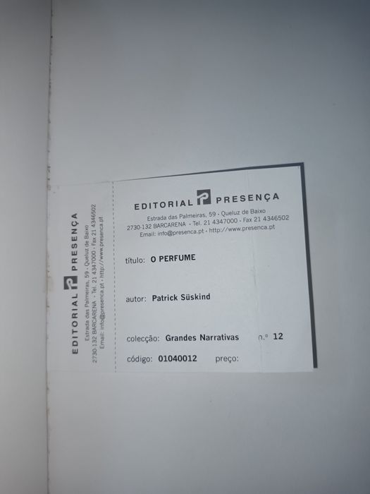 O perfume livro de Suskind