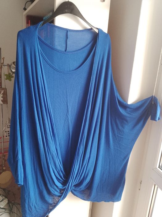 Bluzka WŁOSKA L XL chabrowa