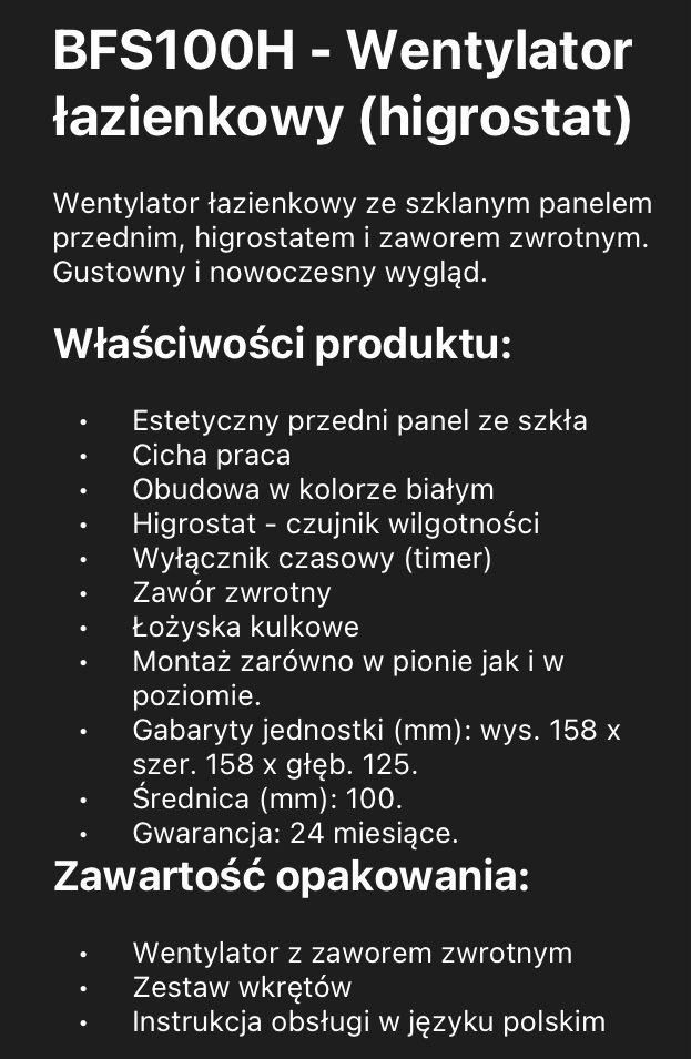 Sprzedam wentylator łazienkowy