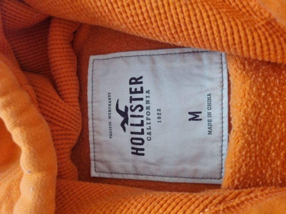 Bluza pomarańczowa z kapturem Hollister rozm M