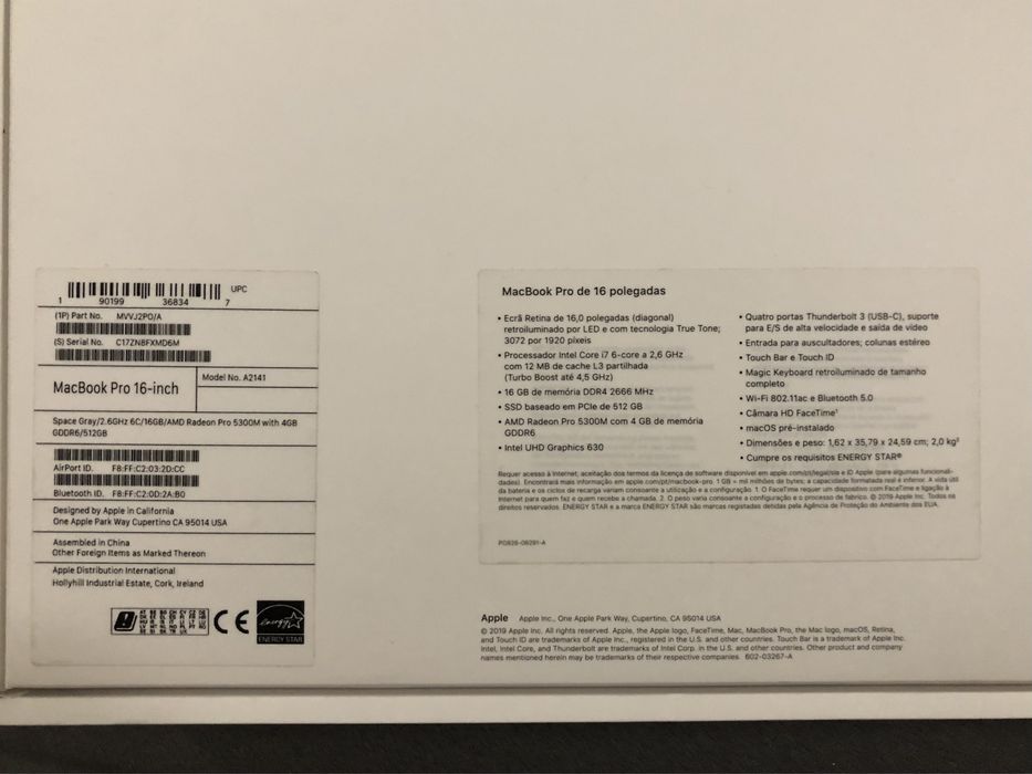 Macbook Pro i7 16GB / 512GB SSD