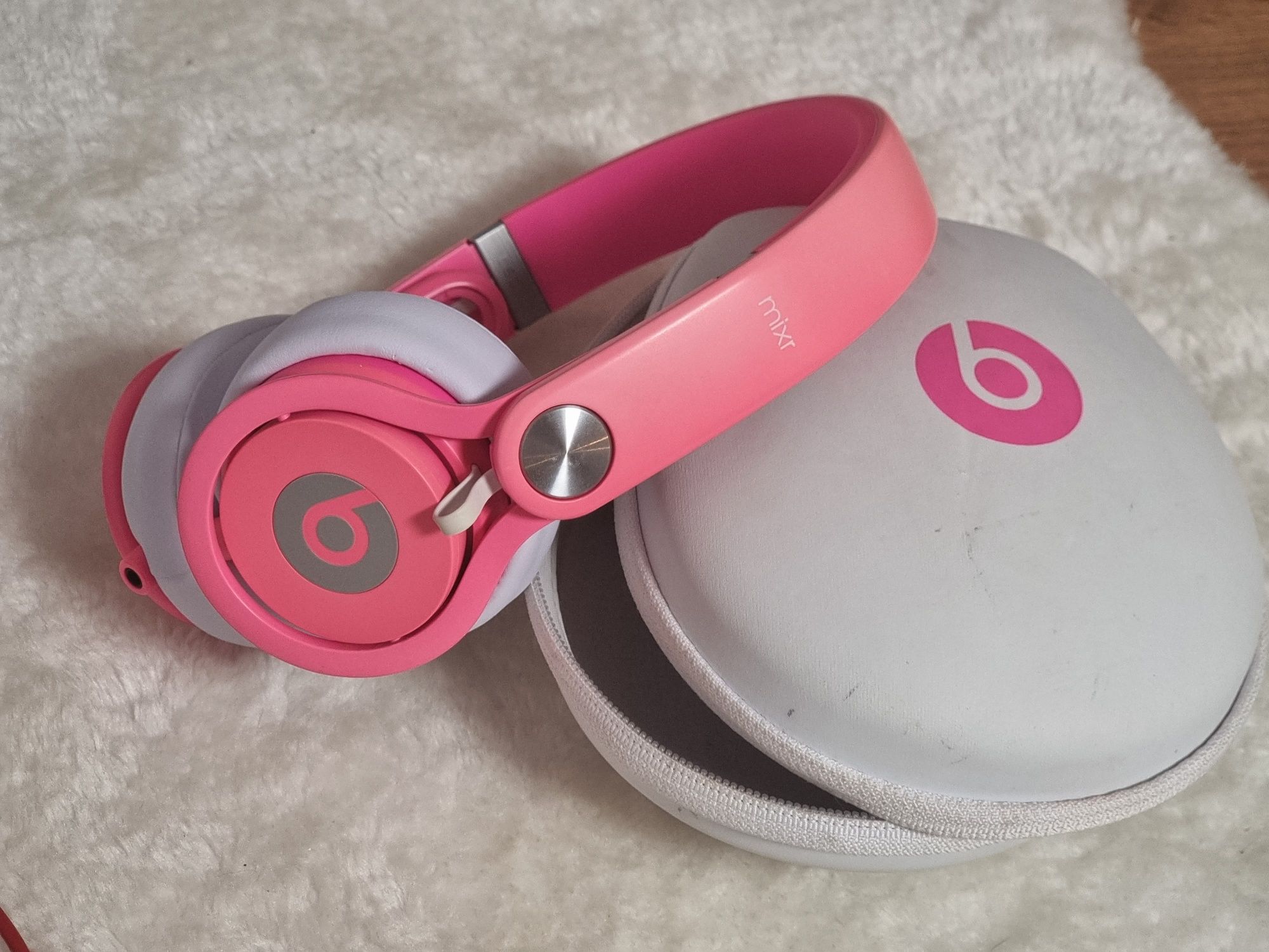 Beats Mixr by Dr Dre Pink Różowe słuchawki przewodowe + case