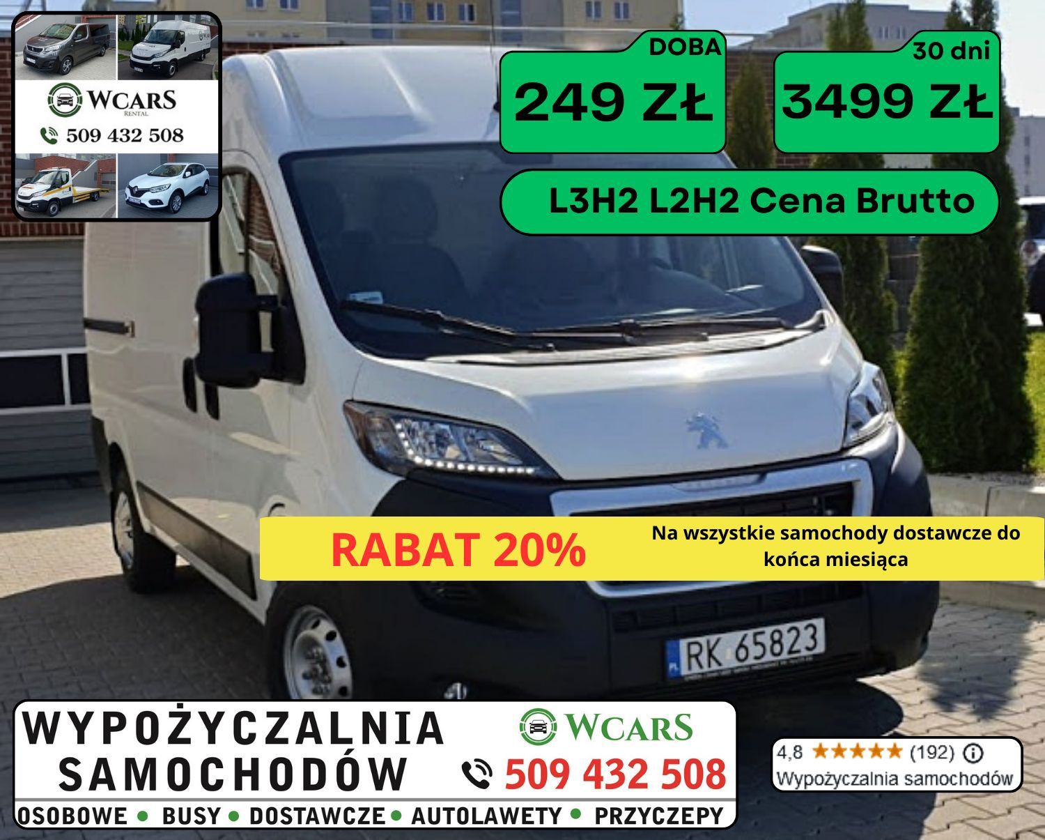 auto dostawcze bus wynajem wypożycz samochód dostawczy L2H2 L3H2 L4H2