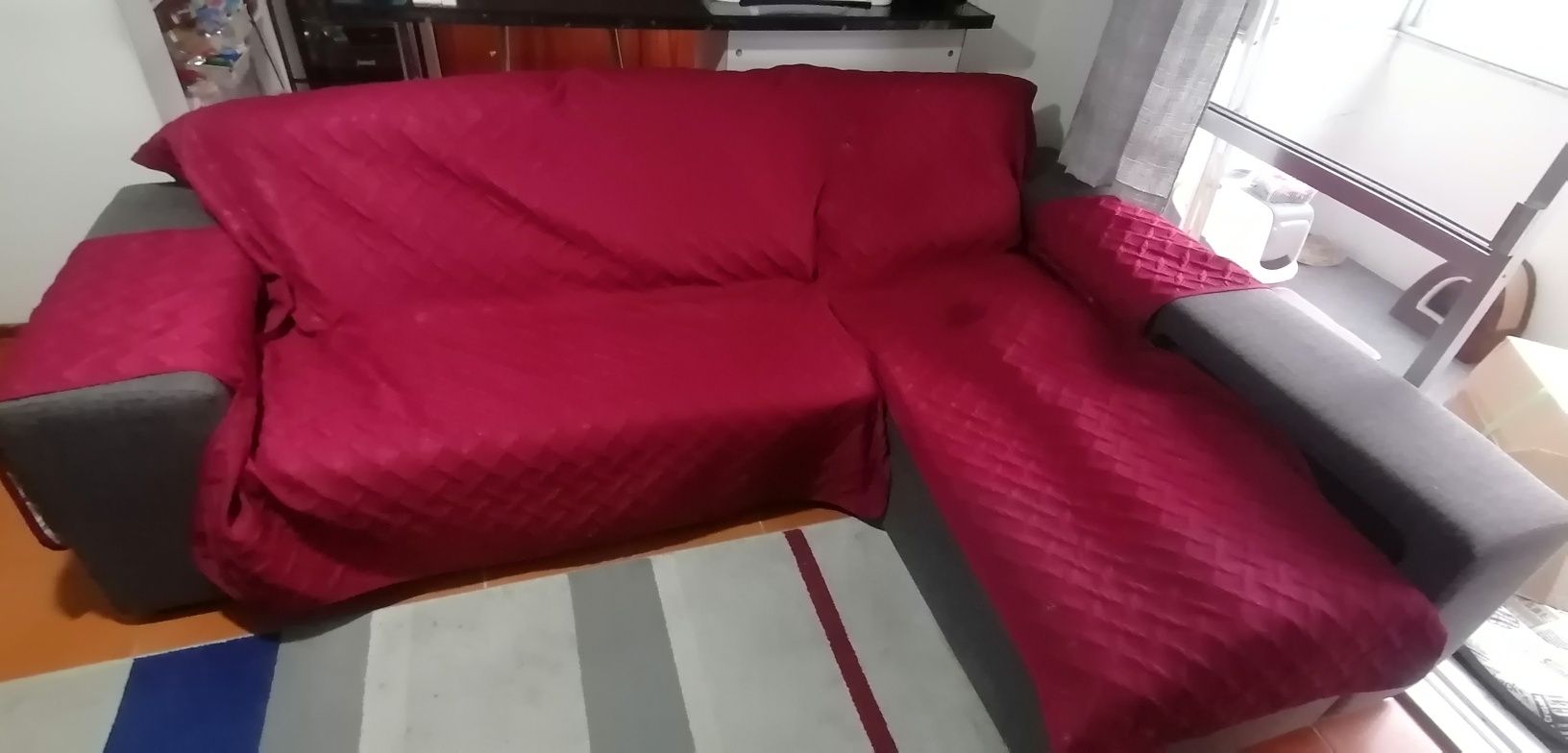 Vendo capa sofá 3 lugares com chaise long