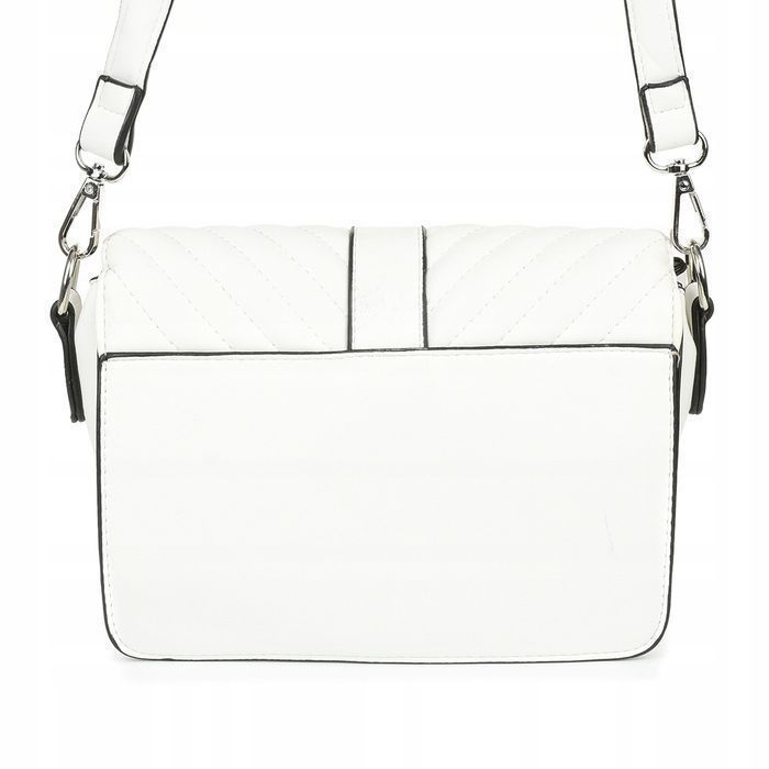 Damska listonoszka torebka torba jodełka pozioma jasna biała nowa