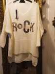 Sweter damski oversize, kremowy.